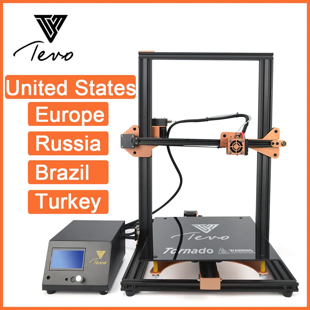 TEVO Tornado DIY 3D Printer Kit 300*300*400mm Large Printing Size with Titan Extruder 1.75mm 0.4mm Nozzle Support Off-line Print
