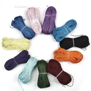 

80m/Roll 1mm Waxed Cord String Strap Rope Bead Jewelry Findings DIY Making Fabric Bracelet Necklace Thread Beadwork Accessories