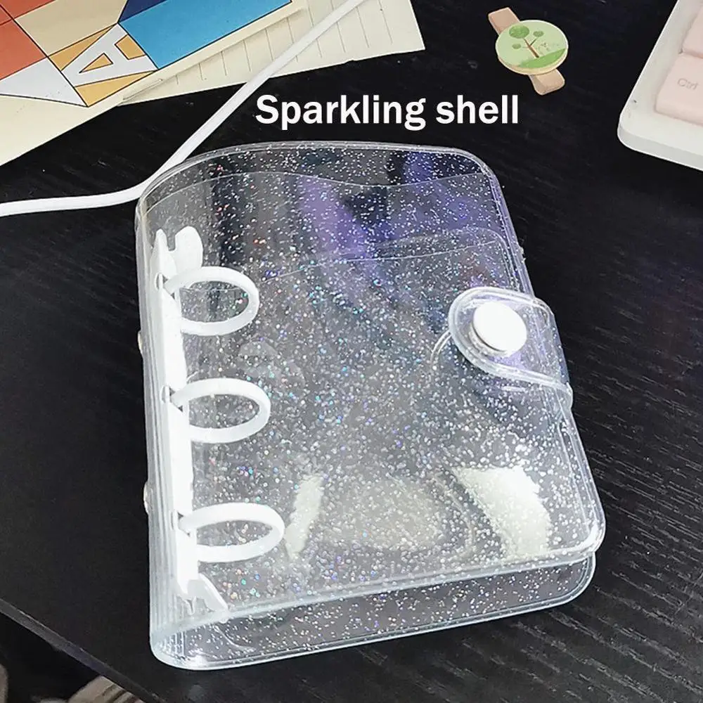 

Mini Star Transparent Loose Leaf Binder Notebook Inner Core Cover Note Book Journal Planner Office Stationery Supplies