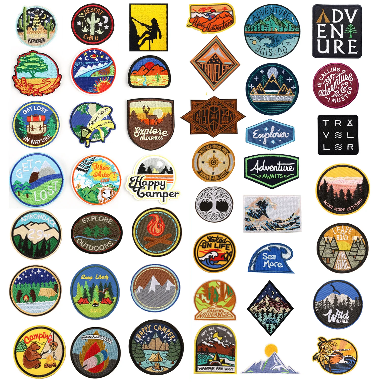 Enchanted Rock Fredericksburg Texas Hiking Patches Embroidered Applique Hook and Loop Fasteners Backing Patch Badge Emblem Sign Hiking Camping Texas 