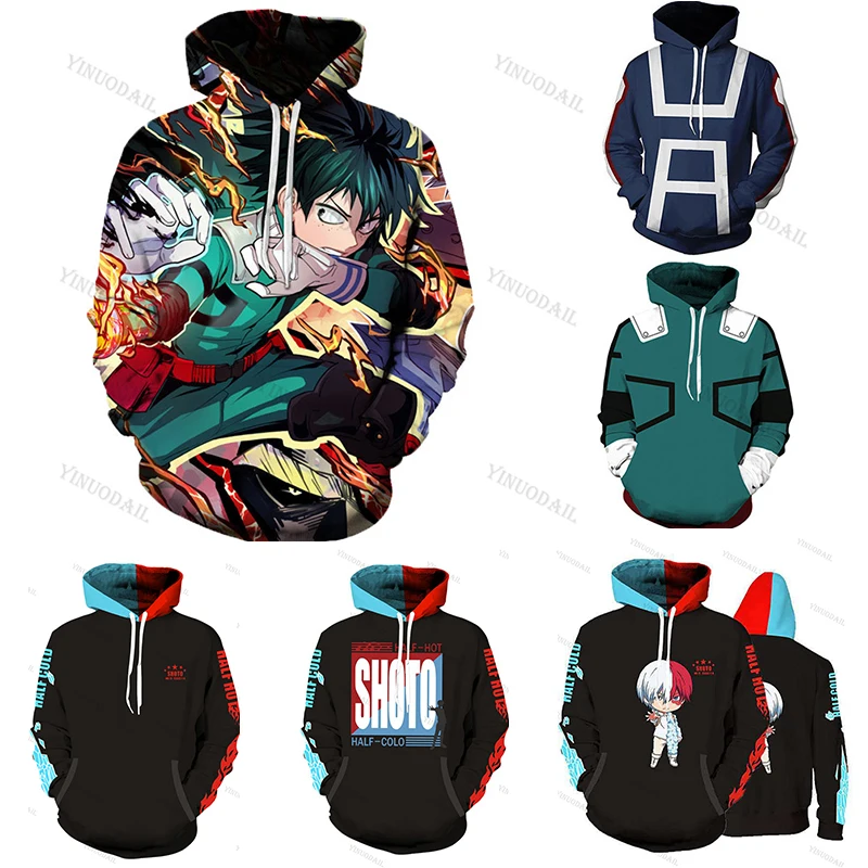 Толстовка с капюшоном моя геройская академия толстовки Midoriya Izuku Bakugou Katsuki