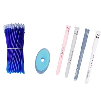 

55Pcs/Set Animals Panda Erasable Gel Pen Suit 0.5mm Erasable Pen Refills Rods Washable Handle School Office Stationery Supplies