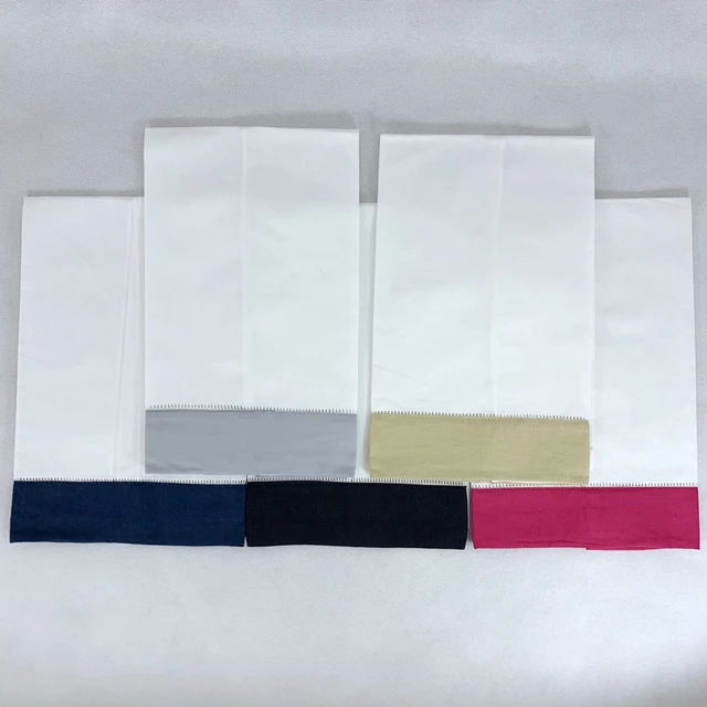 48 Dcs Törülközőfehérje Színes Szegélyű Ír Stílusú Vendég/Kéz Törülköző Hemstitch Szegélye 14X22 Hüvelyk.