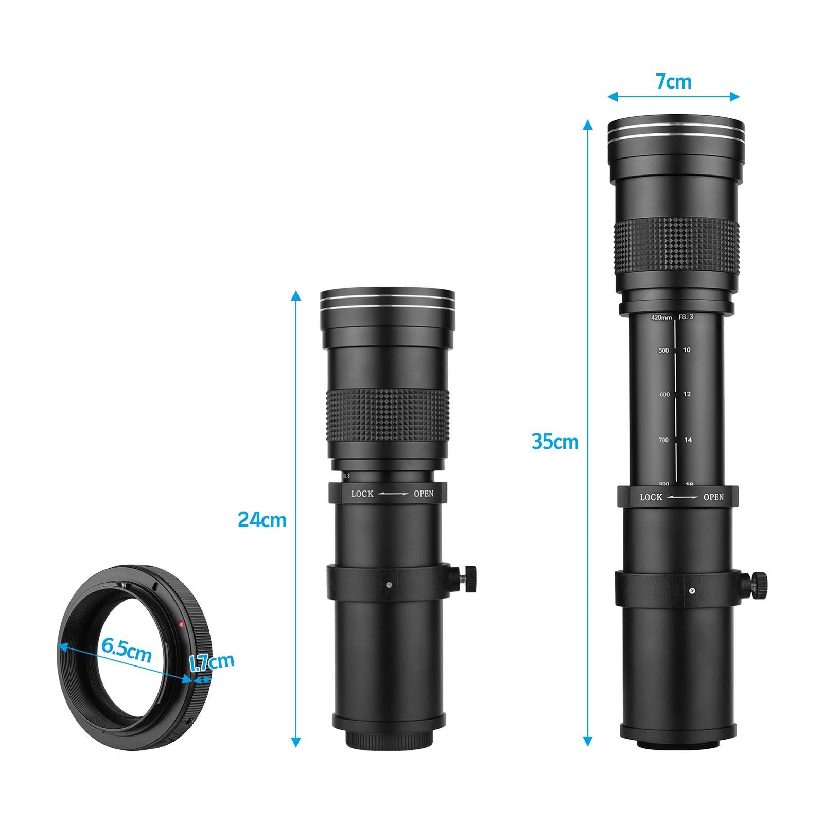 【美品】超望遠レンズ キャノン CANON用 EF マウント 420-800mm Mf-超望遠カメラレンズ,f/8.3-16 420-800mm,canon efアダプター