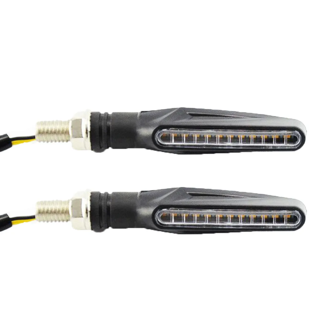 2 Pieces Motorcycle Motorbike LED Turn Signals Light Warning Lamp 12V Amber