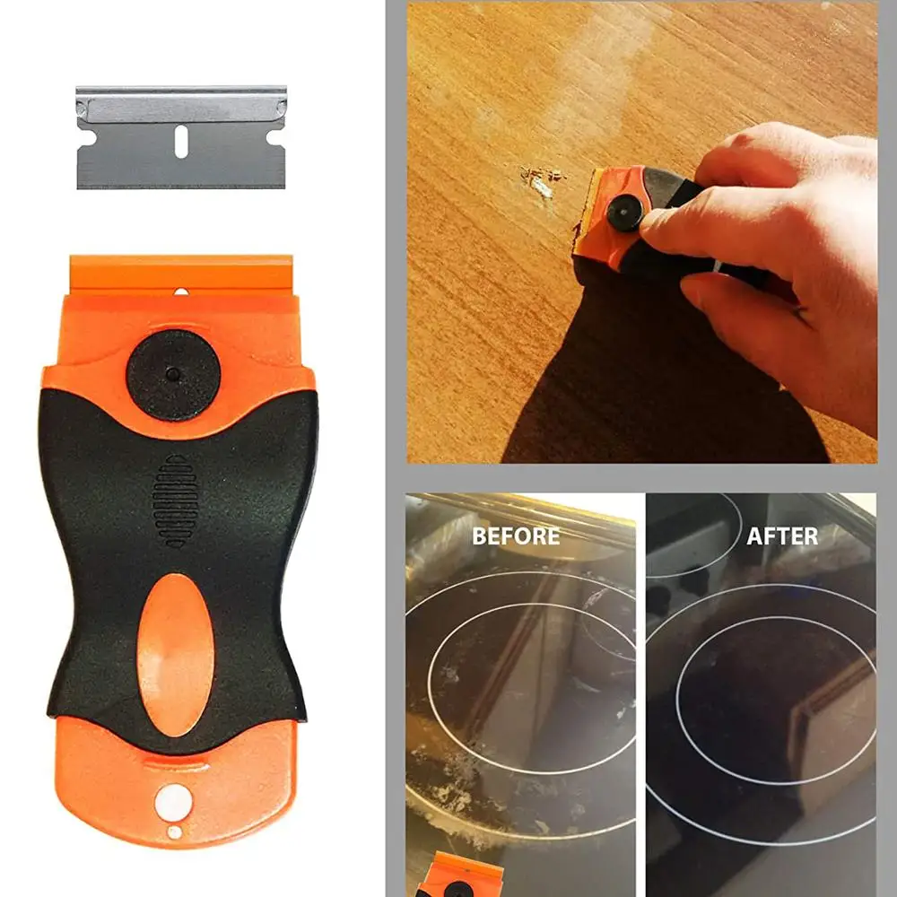 Razor Scraper Tool Car Window Glass Ceramic Paint Adhesive Decal Scraper Film Cleaner Phone Tablet Sreen Squeegee with Blade