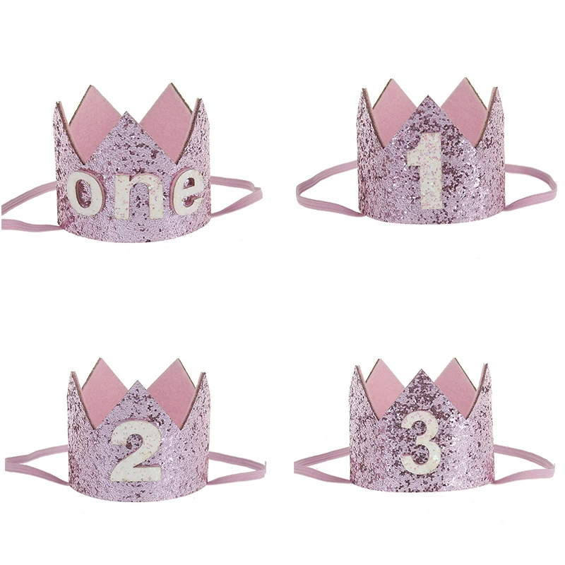 Number 1 2 3 happy Birthday Crown Headband Hat party hat birthday crown baby crown hat birthday headband set Kids 1st 2nd 3rd Birthday Party Decoration Baby Shower Decor Baby Hat