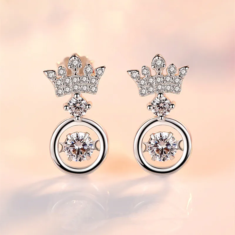 Серьги из стерлингового серебра 925 пробы инкрустированные циркониевыми ушками