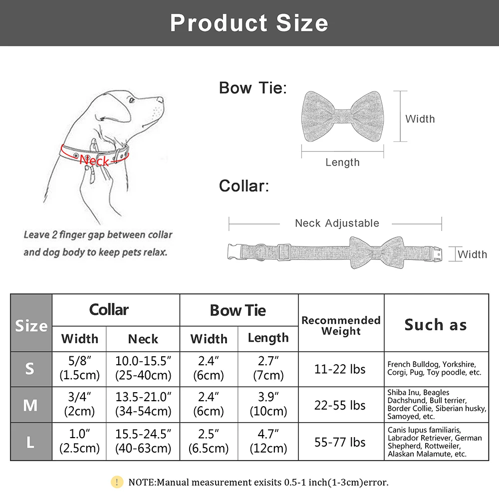 PET ARTIST Personalized Girl Dog Collars with Detachable Bowtie - Soft &  Comfy Cute Dog Collar and Leash Set with Rose Gold Buckle - Adjustable  Bowtie