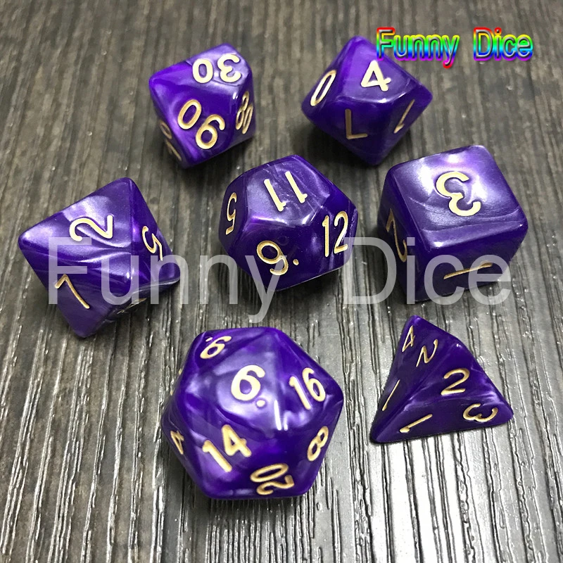 Pop Best Promotion 7pc/set Dice Set Multi Sided with Marble Effect DND and RPG Game for Parties Toy Bauble Gift|Кубики| |