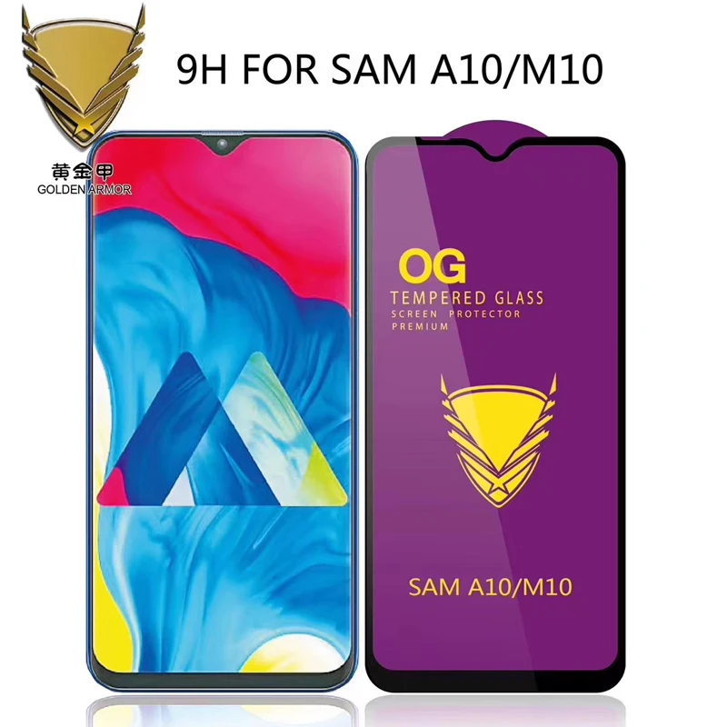 25 PCS Golden Armor OG Curved Full Glue Tempered Glass Screen Protector for Samsung A30S/A50S/M50S/A40S /A70S/S10 Note 10 Lite