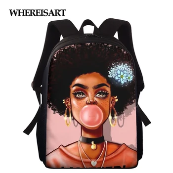 

WHEREISART Printing Girl Blowing Bubbles Bookbag for Girls Baby Child Art Lady Bookbag kindergarten Toddler Backpack