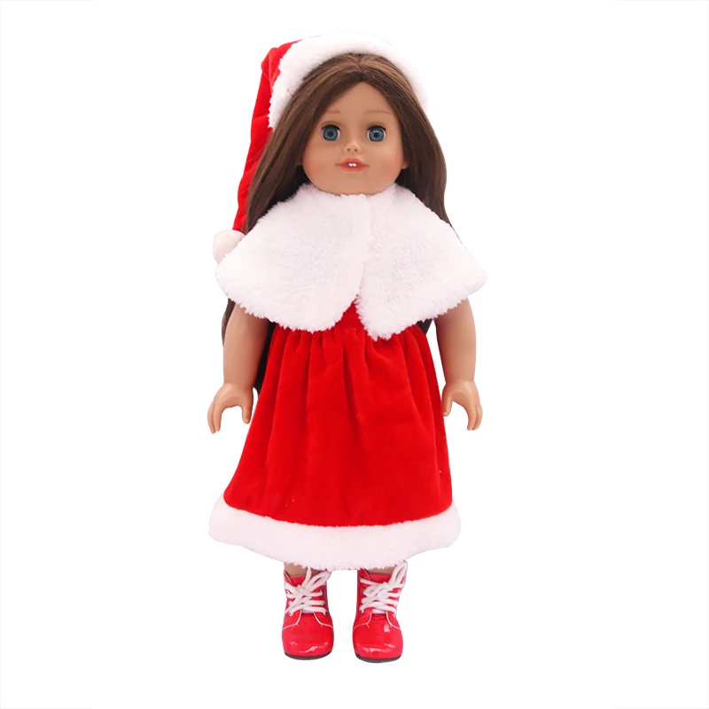 Зимняя Милая Рождественская кукольная одежда платье куклы 18 дюймов американская кукла или 43 см кукла куклы нашего поколения Аксессуары детский подарок - Цвет: 1