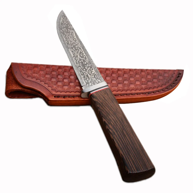 

Mengoing Tactital Hunting Survival Damascus VG10 Stainless Steel Fixed Blade Knife Multi-purpose Outdoor Tool