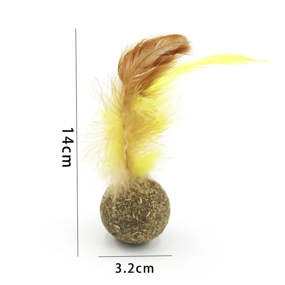 Catnip Toys Soft Feather Cat Toy Ball Treats Interactive Kitten Toys Gato Cat Toys Molar Teething Toy Pet Cat Supplies