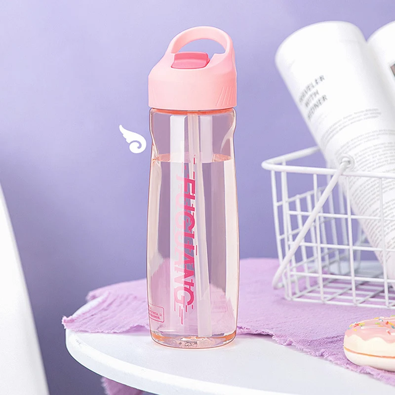Brand 500ml Plastic Drinking Bottle for Water with Straw Fitness Flask BPA Free 700ml | Дом и сад