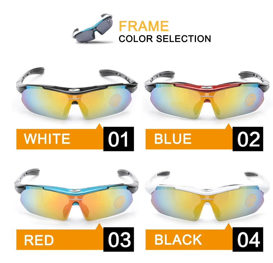 Polarized Sun Glasses 5 Lens Cycling Men Women Outdoor Sports Bicycle Glasses Fishing UV Protect Eyewear