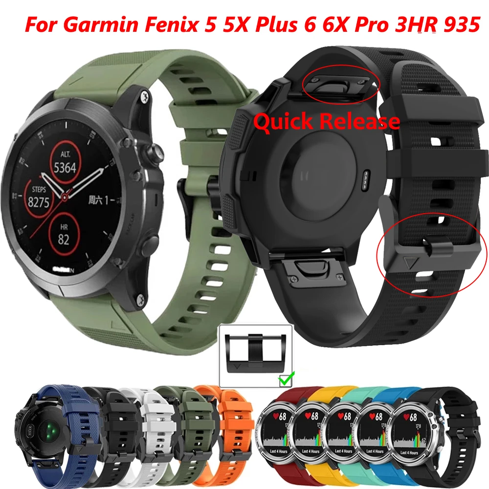 

Ремешок силиконовый для Garmin Fenix 7S 7 7X 6X 6 6S Pro 5X 5 5S Plus epix 3HR, спортивный браслет для наручных часов, 26 22 мм