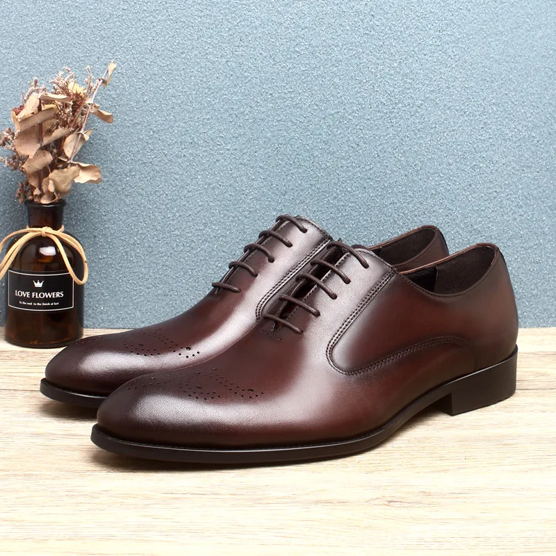 

Модные мужские классические туфли с острым носком, черные/кофейные ботинки из натуральной кожи