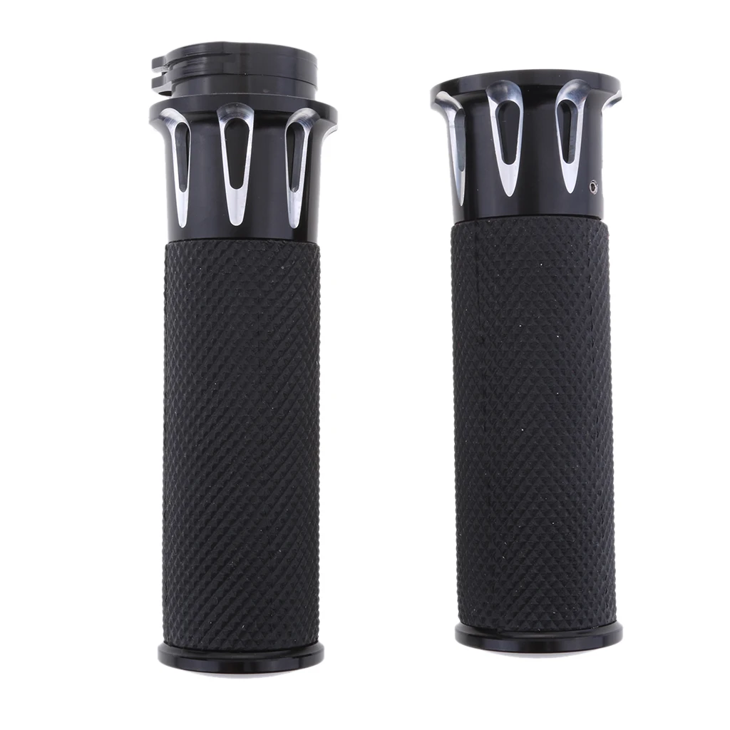 Motorcycle Chrome Rubber Handle Grips 1