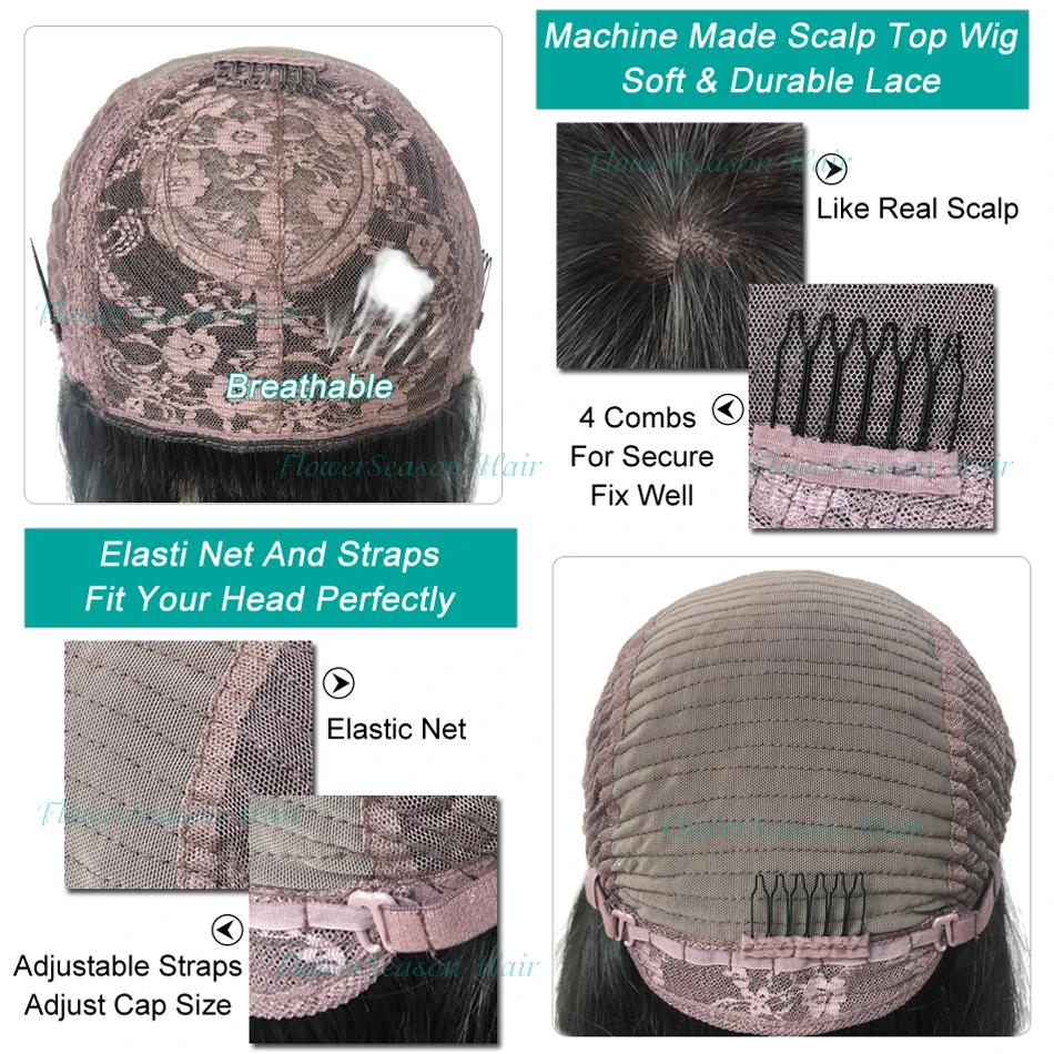 앞머리가 있는 짧은 밥 가발, 바디 웨이브 인모, 앞머리가 있는 짧은 웨이브 밥 가발, 180% 두피 탑, 풀 머신 메이드 가발