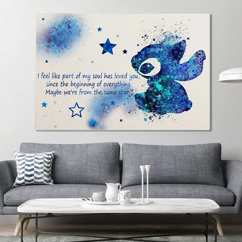 Stitch Cartoon Wall Stickers Children's Bedroom Wall Stickers Graffiti  Self-Adhesive PVC Glass Cabinet Stickers Home Decoration