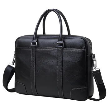 

Luxury Genuine Leather Men's Briefcases 14" Laptop Handbag Cowhide Men Business Crossbody Bag Messenger Shoulder Bags for Men