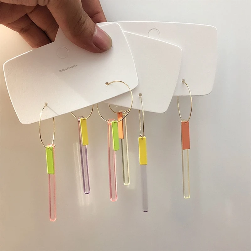 

2019 Creative Earrings For Women Colorful Acrylic Earrings Wild Styles Brincos para as mulheres Fashion Ear Jewelry Earrings