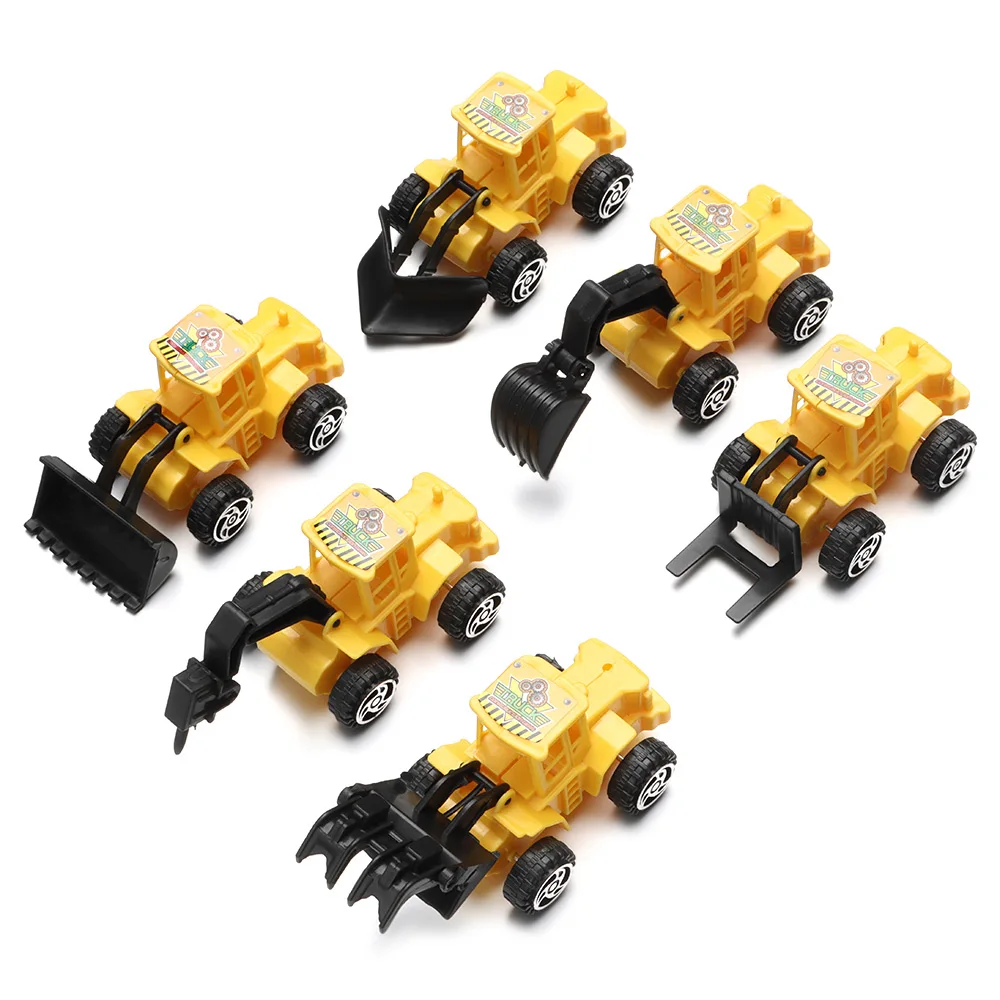 Construction Engineering Vehicle Trucks Car toy Plastic Excavator Boys Toys Kids Birthday Cake Decor Party Favors 6 Styles/set construction vehicle toys