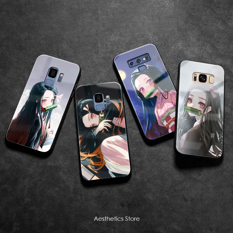 

Nezuko Kamado Kimetsu no Yaiba Soft Silicone Glass Phone Case Cover Shell For Samsung Galaxy S8 S9 S10e S10 Note 8 9 10 Plus