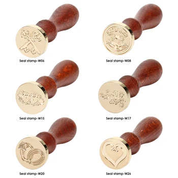 

Paint Seal On The Birthday Card Retro Diy Envelope Stamps heart-shaped Key Ring Classic Wedding Invitations Wax Seal Stamp