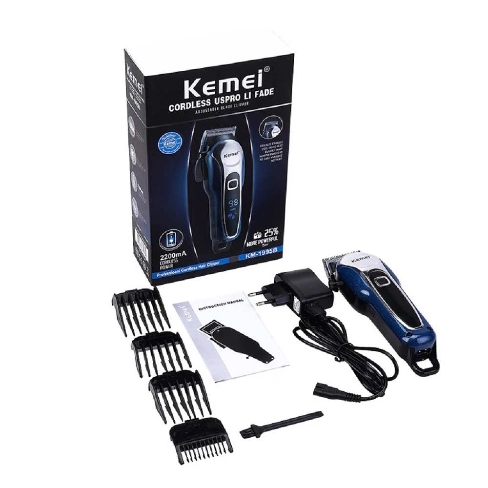 Kemei Парикмахерская мощная машинка для стрижки волос светодиодный профессиональный триммер для волос для мужчин электрическая машинка для стрижки Машинка для стрижки волос стрижка салонный инструмент