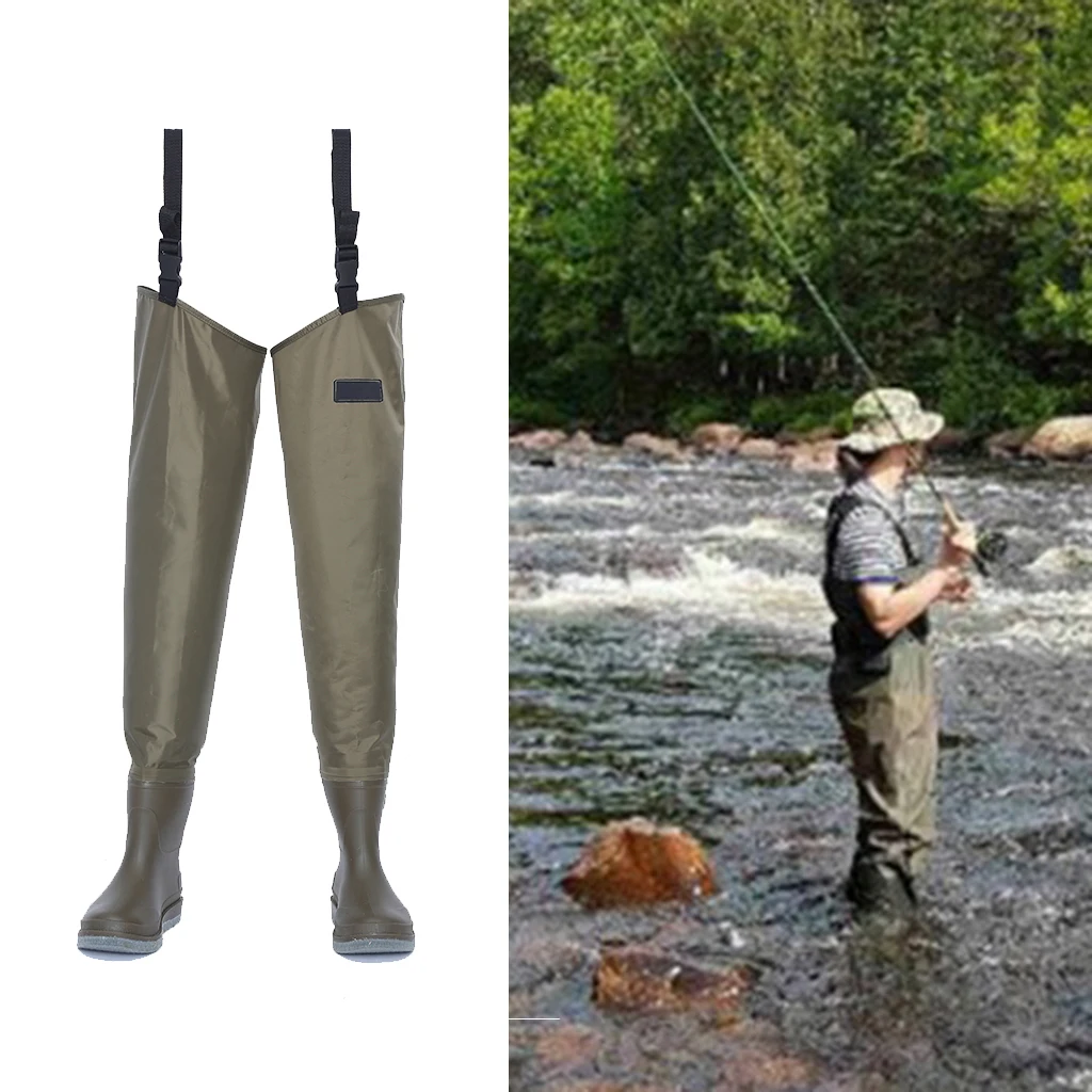 Lightweight Fly Fishing Waders Waterproof Stocking Foot Hip Breathable Thigh for River Hunting Fishing Pants Boot Men Women