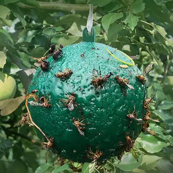 

Reusable Hanging Fly Trap Ball FlyCatcher Pest Detector Flies Fly Catcher Sticky Insect Catching Trap Flytrap Garden Supplies
