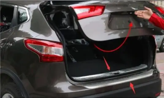 Для nissan- новая Qashqai задняя защитная накладка декоративные части модифицированный декор для багажника