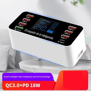 

8Port Fast Usb Charger Quick Charge 3.0 Phone Charging Station Led Display Usb Smart Wireless Digital Display Charger