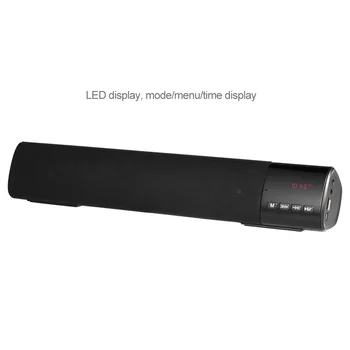 

Wireless Bluetooth Speaker Stereo Music Player Soundbar FM Radio TF Card Slot Hands-free LED Display AUX-IN Portable Speaker