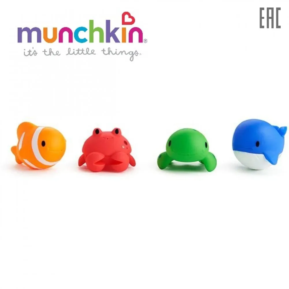 Игрушка для ванны Munchkin Морские животные 4шт от 9 мес
