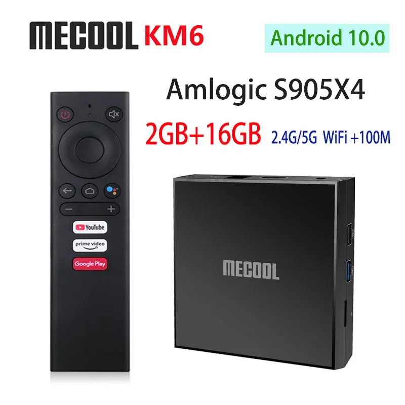 Mecool KM6 Classic Black Amlogic S905X4 Smart Android 10 TV Box 2GB ...
