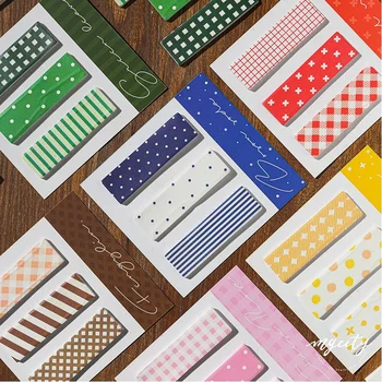 

6pcs Basic Pattern Color Sticky Note Adhesive Post Label Memo Pad Planner Diary Book Marker It Tag Sticker Office School A6121