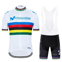 Чемпион мира Movistar велосипедная майка 12D гелевые велосипедные шорты набор мужской Ropa Ciclismo Maillot Culotte Biycling Топ низ костюм