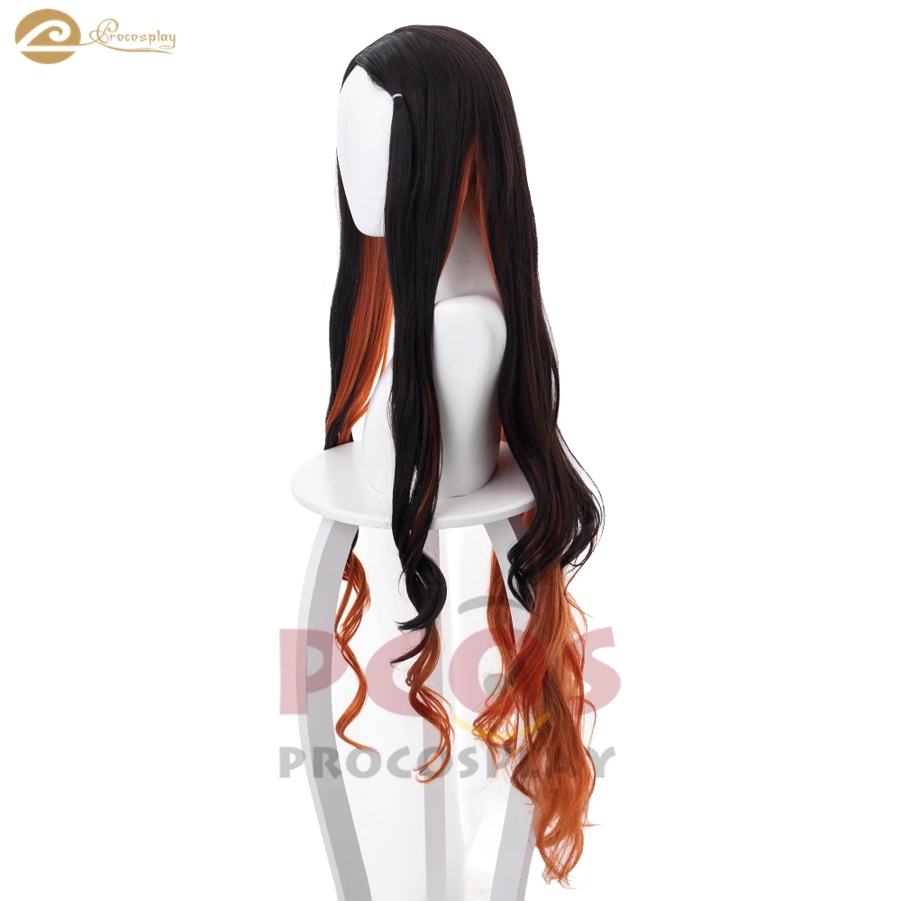 Procosplay Demon Slayer: Kimetsu no Yaiba Ghost Kamado Nezuko волнистый парик для студенческой вечеринки с коричневой подошвой mp004932