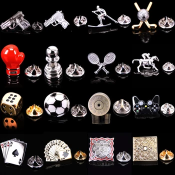 

High quality sports Brooch Gold silvery mixed Boxing gloves football necktie pin Men's Lapel Pin jewelry accessorie wholesale