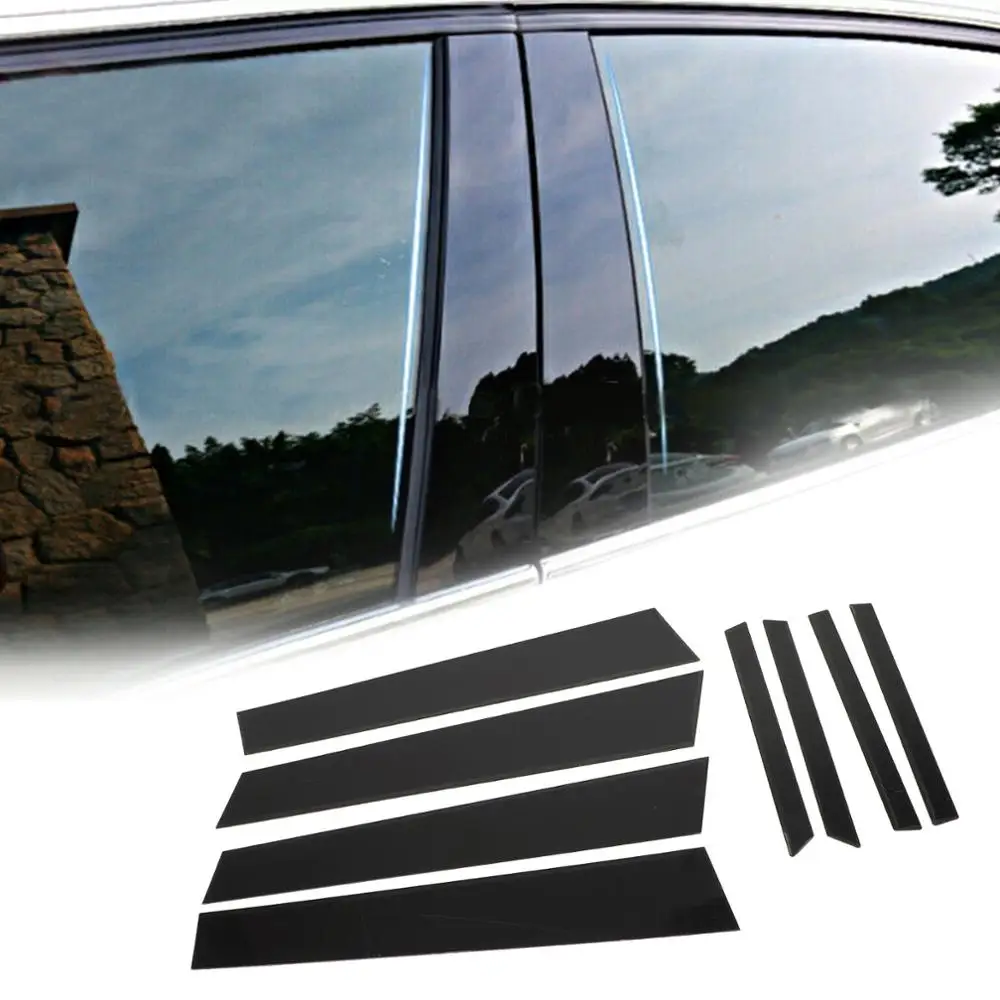 Areyourshop 8 шт. комплект черный стойки крышка двери отделка окна для Honda Civic 2012- 4dr отделка по центру автозапчасти