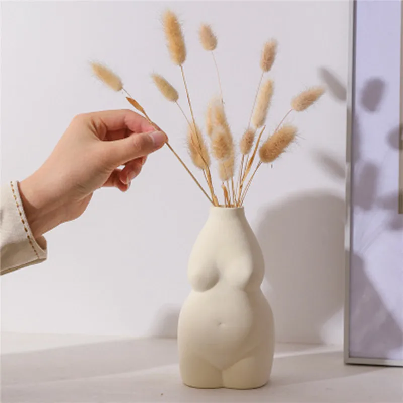 Ceramic Body Vases Art Ceramic Small Vase Planter For Dried Flowers Pot Resin Nordic Style