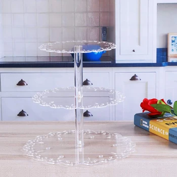 

3 Tier Clear Cup Cake Stand Acrylic Cupcake Stand Supplies Display Tower Wedding Birthday Party Decoration