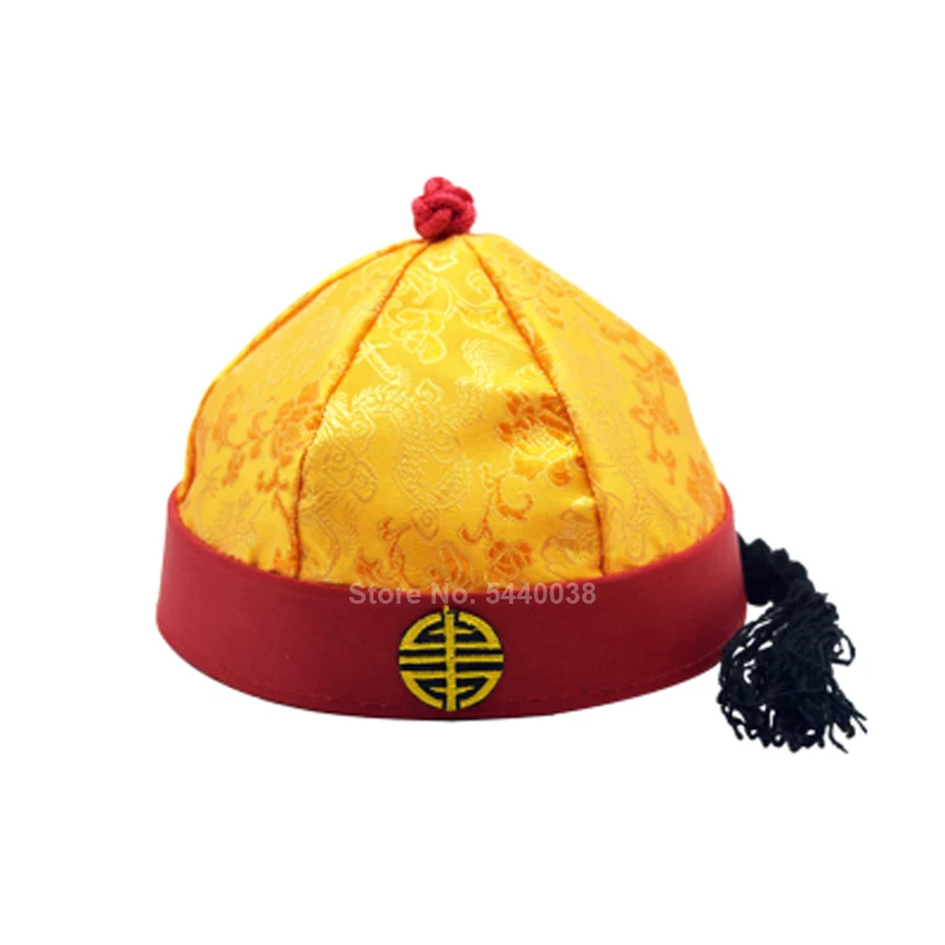 Sombrero chino de dinastía Qing para adultos y niños, traje Tang tradicional, emperador, novio, gorro suave, regalo de Año Nuevo - AliExpress