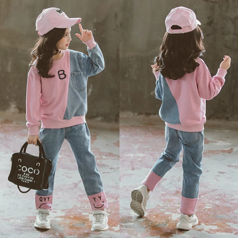 

Fashion Girls Clothes Set Teen Girls Tracksuit Spring 2019 Autumn Long Sleev 2pcs Children Suits Little Girl Sets 8 10 12 years