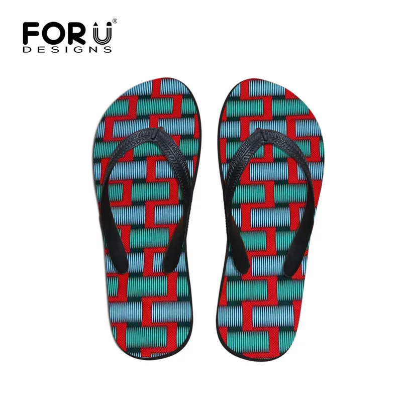 FORUDESIGNS Вьетнамки в африканском стиле; женские шлепанцы; сандалии на плоской подошве; женские домашние уличные Вьетнамки; женские сандалии в африканском стиле - Цвет: Y4617AB
