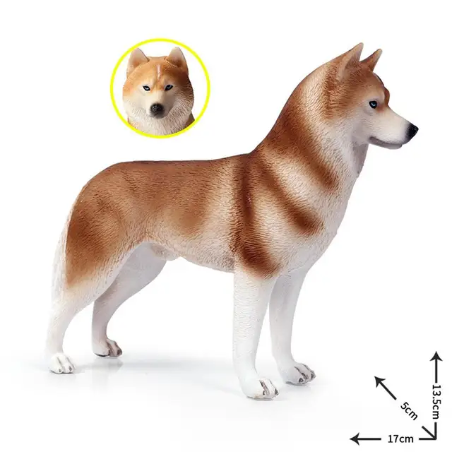 Simulation Husky Dog Plastic Animal Model Desktop Ornament Decor Children Toy 6